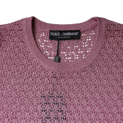 Dolce & Gabbana Pink Mesh See Through Sleeveless Tank Top