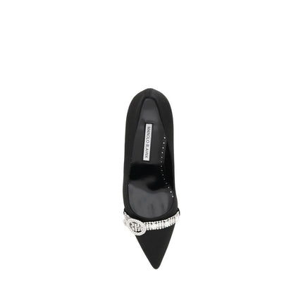 Manolo Blahnik Black Asapump Satin Pumps