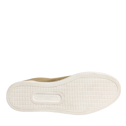 Dolce & Gabbana Gold Leather Logo London Men Sneakers Shoes