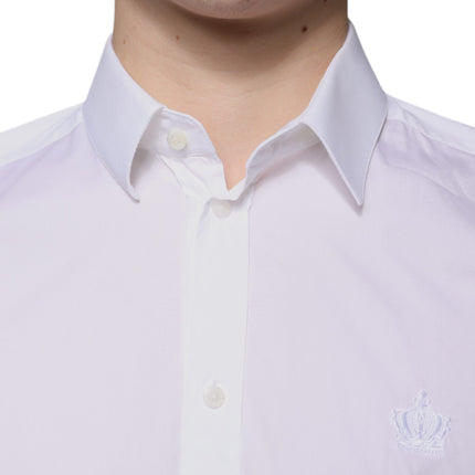 Dolce & Gabbana White Cotton Blend Men MARTINI Dress Shirt