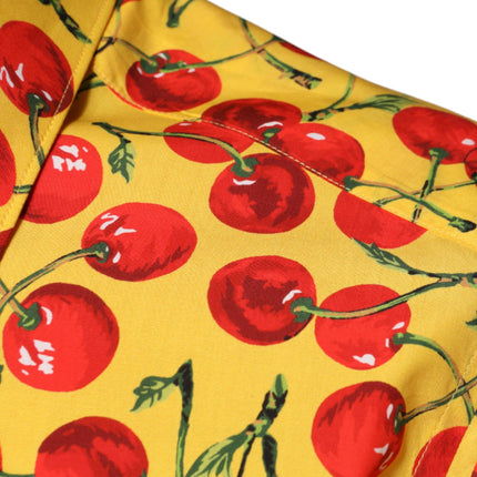 Dolce & Gabbana Yellow Cherry Cotton MARTINI Dress Shirt