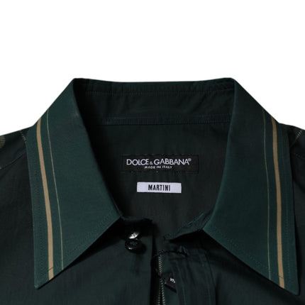Dolce & Gabbana Green Logo Long Sleeve MARTINI Casual Shirt