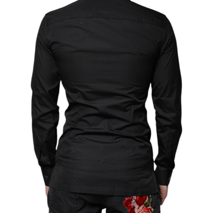 Dolce & Gabbana Black Cotton Formal Long Sleeves Dress Shirt