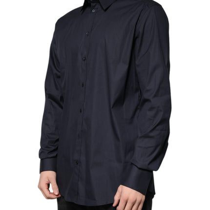 Dolce & Gabbana Black Cotton Blend Formal GOLD Dress Shirt