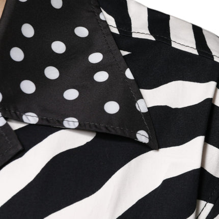 Dolce & Gabbana Black White Zebra Button Down Oversize Shirt