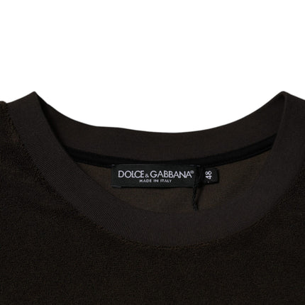 Dolce & Gabbana Brown Cotton Crew Neck Short Sleeves T-shirt
