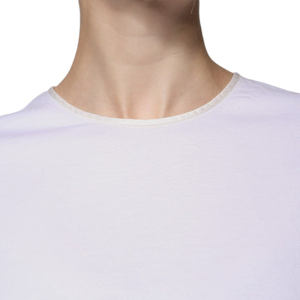 Dolce & Gabbana White Cotton Silk Round Neck Wrap Blouse Top