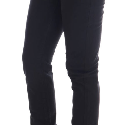 John Galliano Black Cotton Denim Stretch Regular Fit Jeans