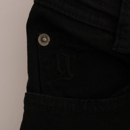 John Galliano Black Cotton Denim Stretch Regular Fit Jeans