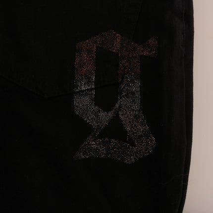 John Galliano Black Cotton Denim Stretch Regular Fit Jeans