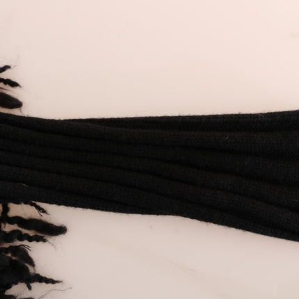 Dolce & Gabbana Black Fringes Wool Pullover Sweater