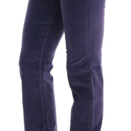 Ermanno Scervino Purple Corduroy Stretch Bootcut Pants