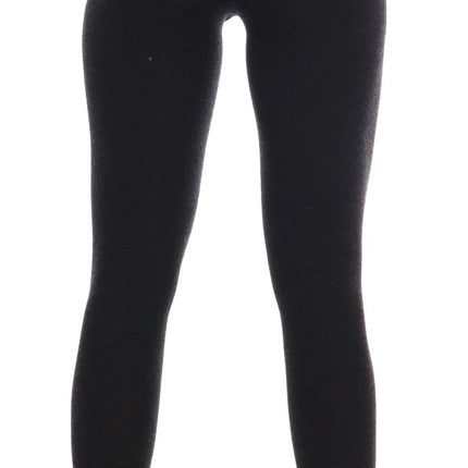 Dolce & Gabbana Gray Cashmere Ribbed Stretch Tights