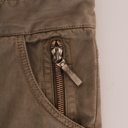 Ermanno Scervino Brown Cotton Casual Slim Fit Pants