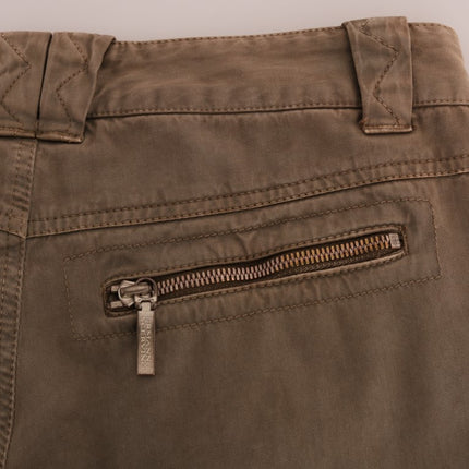 Ermanno Scervino Brown Cotton Casual Slim Fit Pants