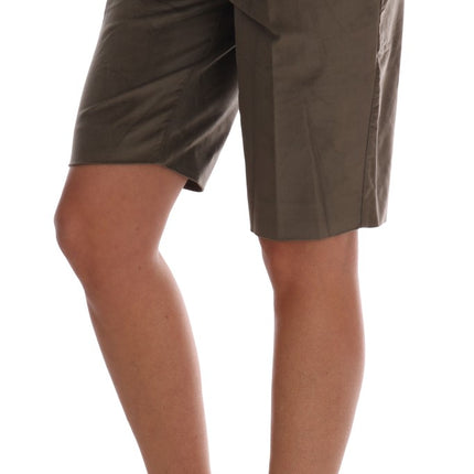 Ermanno Scervino Brown Velvet Bermuda Shorts