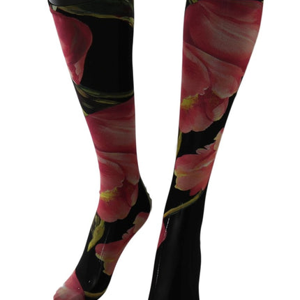 Dolce & Gabbana Multicolor Floral Tulip Nylon Socks