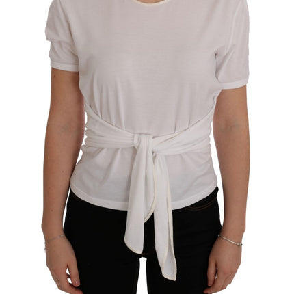 Dolce & Gabbana White Cotton Silk T-Shirt