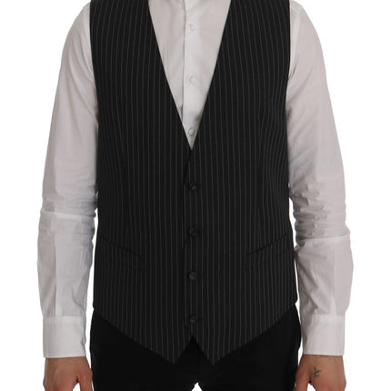 Dolce & Gabbana Gray Wool Stretch Vest