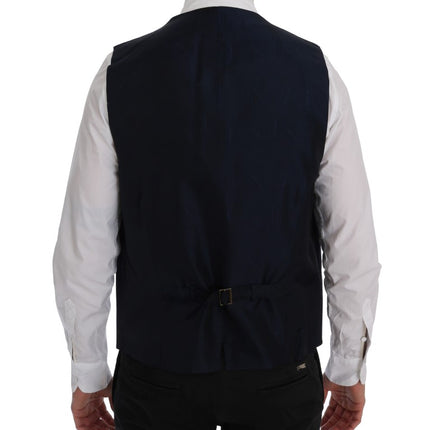 Dolce & Gabbana Blue STAFF Wool Stretch Vest