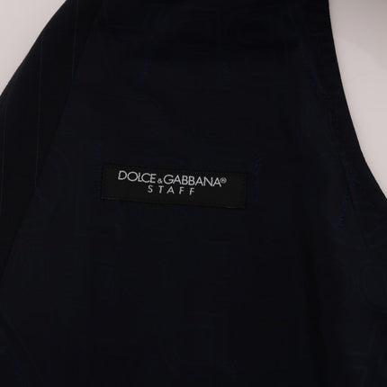 Dolce & Gabbana Blue STAFF Wool Stretch Vest