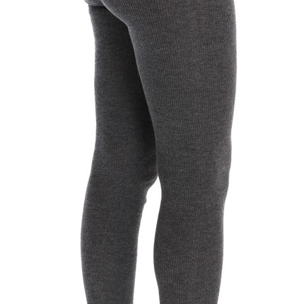 Dolce & Gabbana Gray Cashmere Stretch Tights