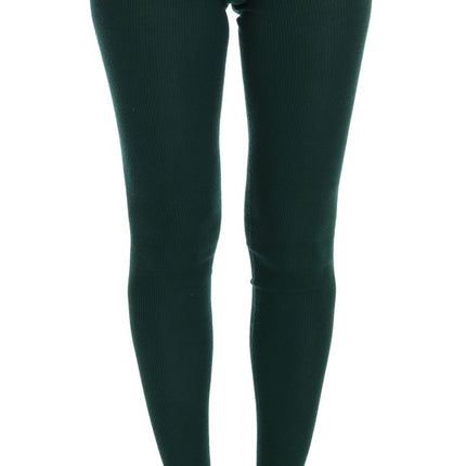 Dolce & Gabbana Green Cashmere Stretch Tights
