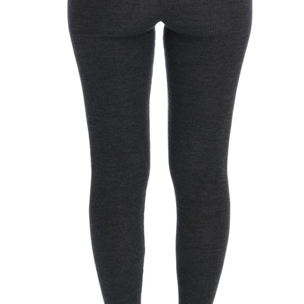 Dolce & Gabbana Gray Wool Stretch Tights
