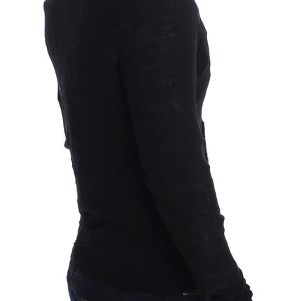 Costume National Black Fine Wool Button Cardigan