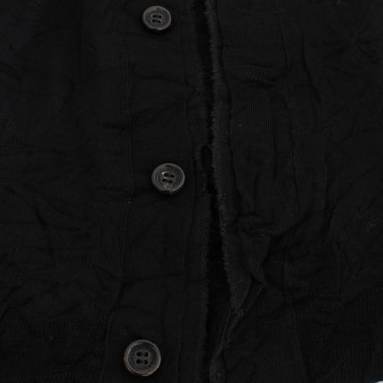 Costume National Black Fine Wool Button Cardigan