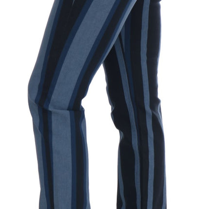 Dolce & Gabbana Blue GIRLY Striped Cotton Jeans