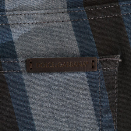 Dolce & Gabbana Blue GIRLY Striped Cotton Jeans
