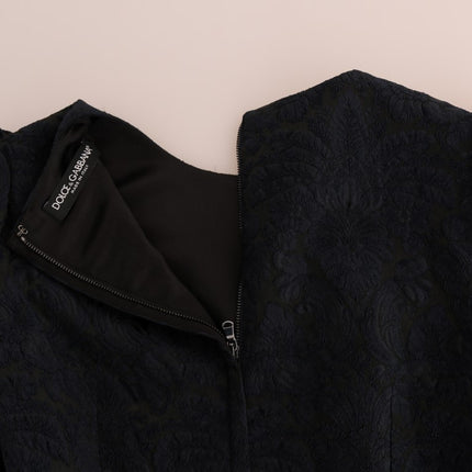 Dolce & Gabbana Black Blue Flare Mini Dress
