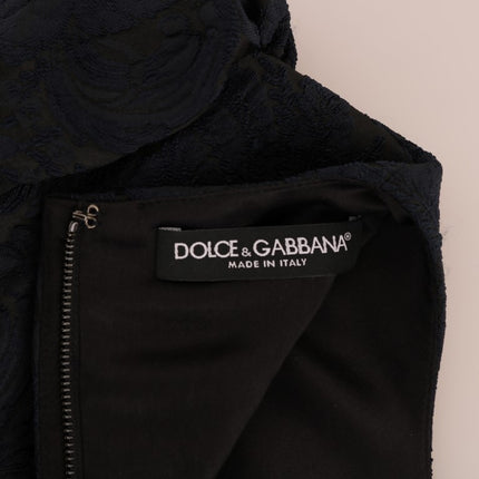 Dolce & Gabbana Black Blue Flare Mini Dress
