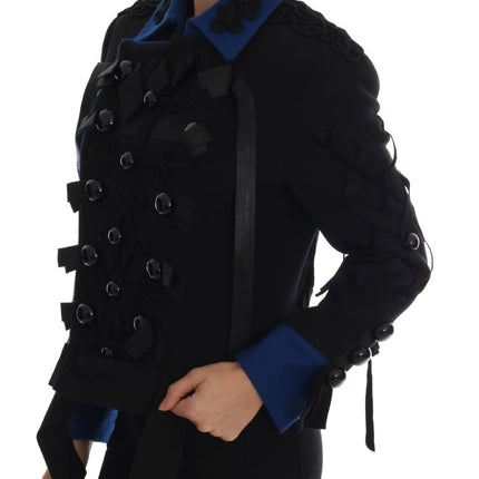 Dolce & Gabbana Black Wool Trench Jacket