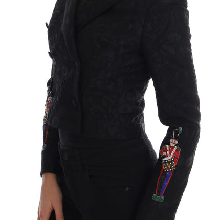 Dolce & Gabbana Black Brocade Blazer Jacket