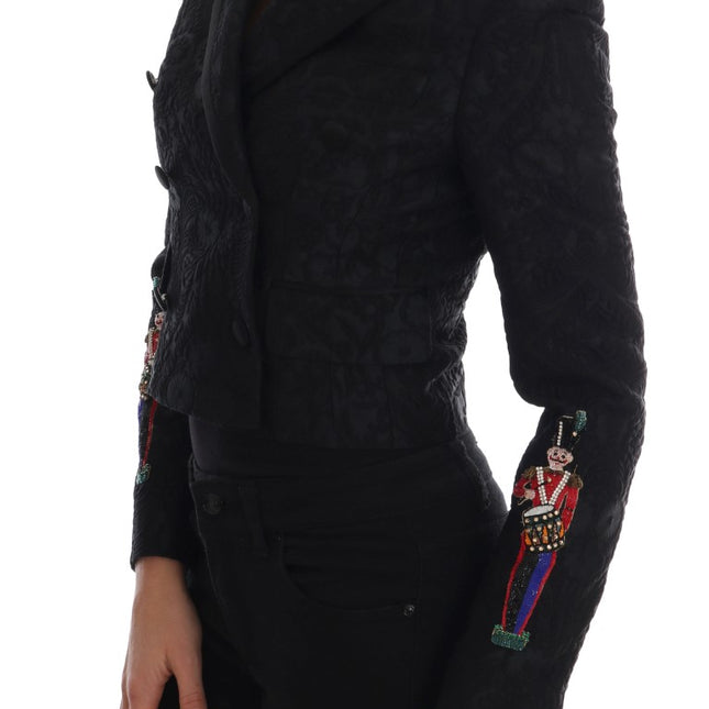 Dolce & Gabbana Black Brocade Blazer Jacket