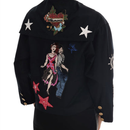 Dolce & Gabbana Blue Crystal MAMMA Sicily Jacket