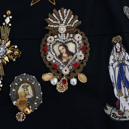 Dolce & Gabbana Blue Crystal MAMMA Sicily Jacket