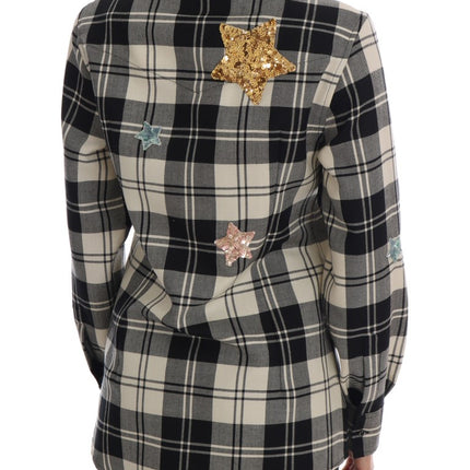 Dolce & Gabbana Black White Fairy Tale Crystal Shirt