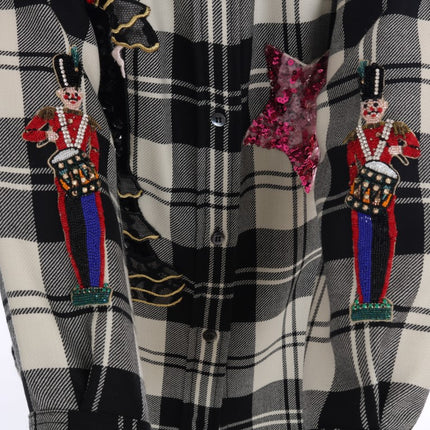 Dolce & Gabbana Black White Fairy Tale Crystal Shirt