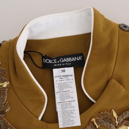 Dolce & Gabbana Yellow Crystal Cross Vest Jacket