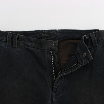 Costume National Blue Cotton Slim Pants Denim Jeans