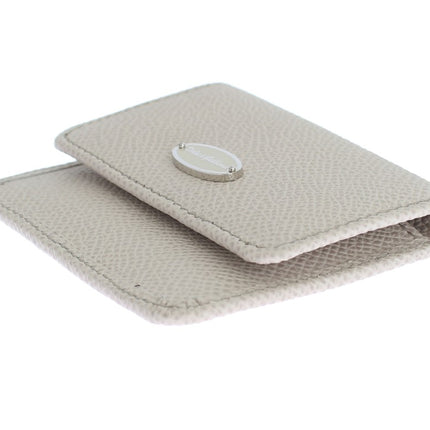 Dolce & Gabbana White Dauphine Leather Case Wallet