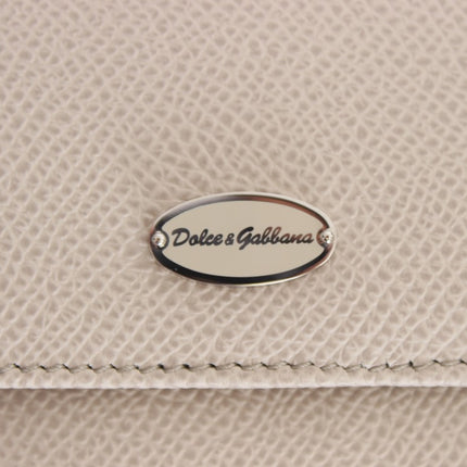 Dolce & Gabbana White Dauphine Leather Case Wallet