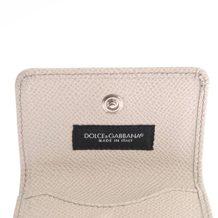 Dolce & Gabbana White Dauphine Leather Case Wallet