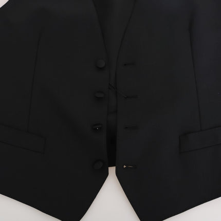Dolce & Gabbana Black Wool Silk Vest