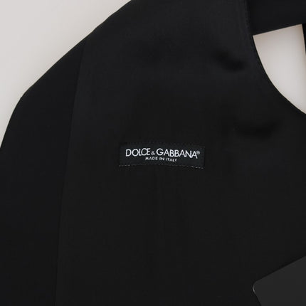 Dolce & Gabbana Black Wool Silk Vest