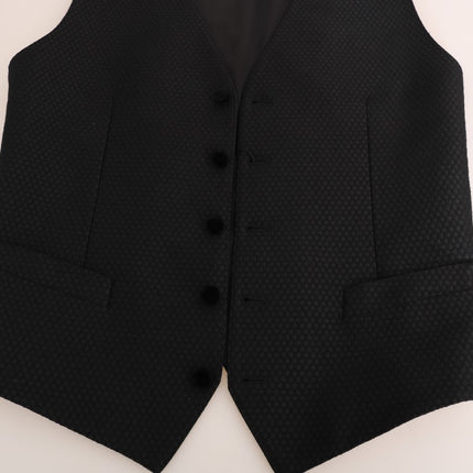 Dolce & Gabbana Black Polka Dot Pattern Vest