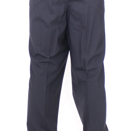 Dolce & Gabbana Black Wool Stretch Pleated Pants